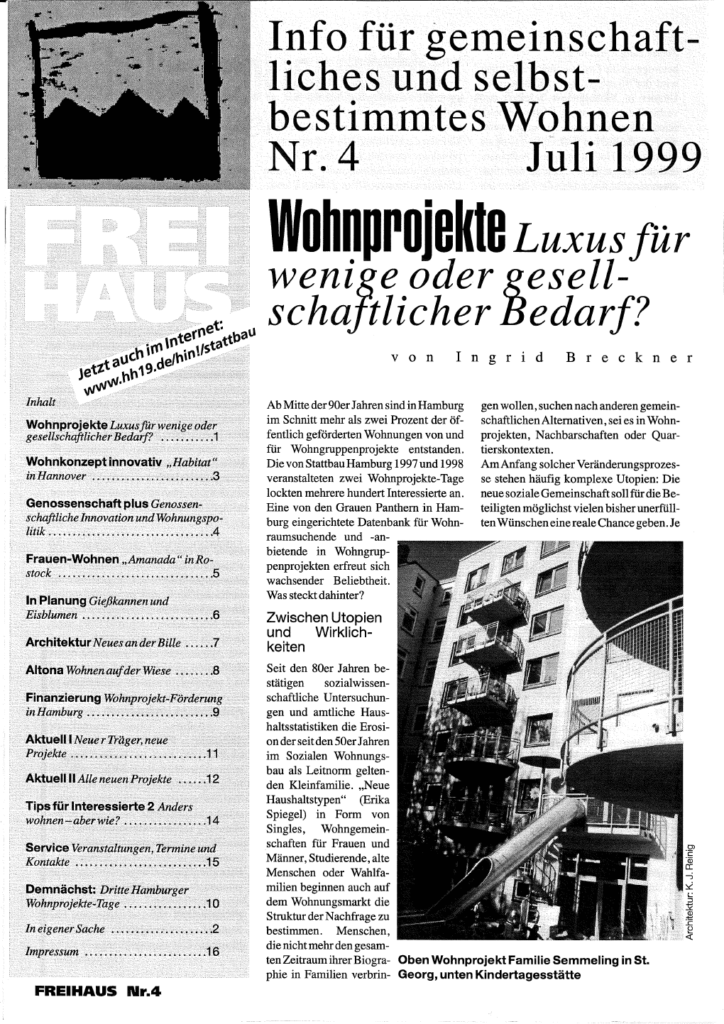 Cover der Freihaus Ausgabe Nr. 4, erschienen im Juli 1999