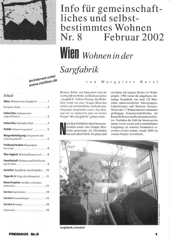 Cover der Freihaus Ausgabe Nr. 8, erschienen im Februar 2002