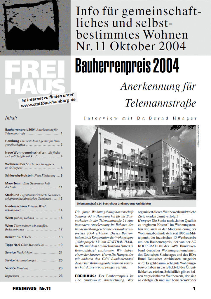 Cover der Freihaus Ausgabe Nr. 11, erschienen im Oktober 2004
