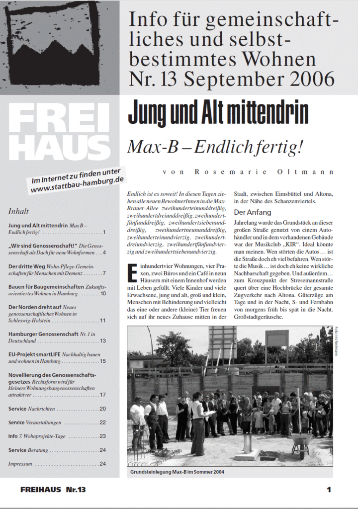 Cover der Freihaus Ausgabe Nr. 13, erschienen im September 2006