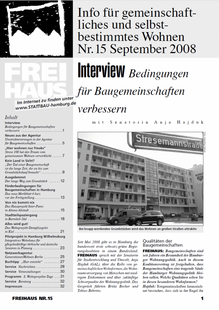 Cover der Freihaus Ausgabe Nr. 15, erschienen im September 2008