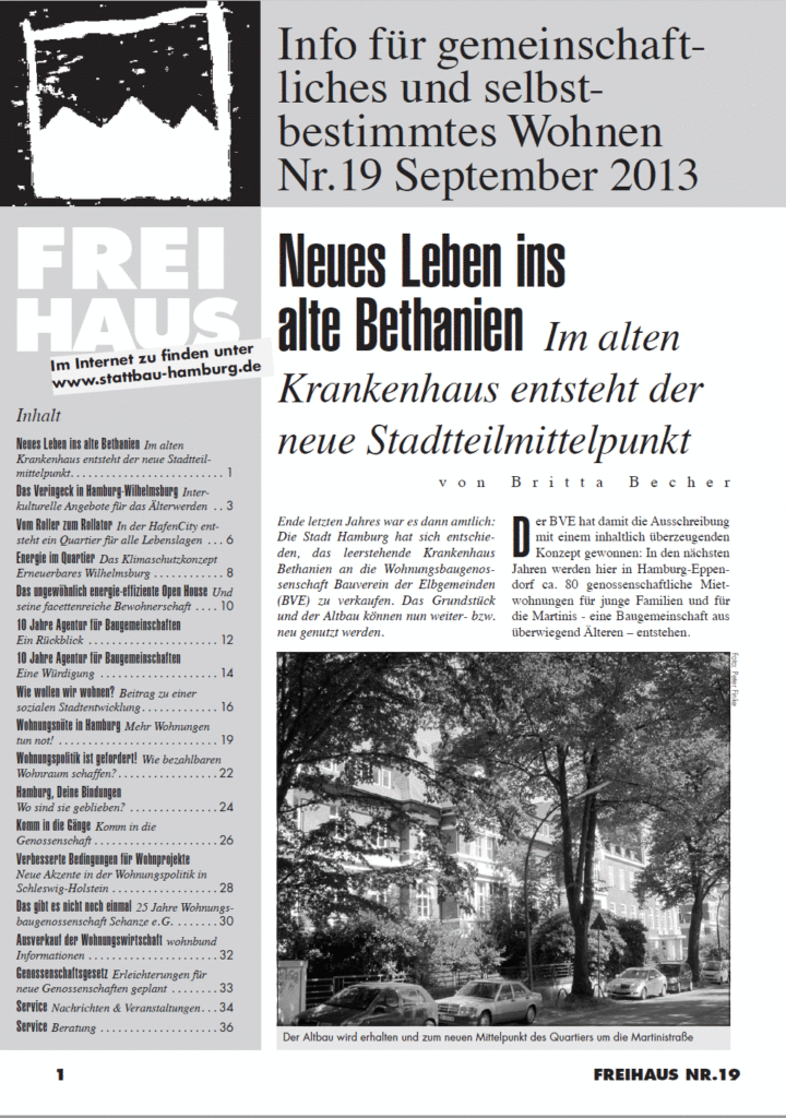 Cover der Freihaus Ausgabe Nr. 19, erschienen im September 2013
